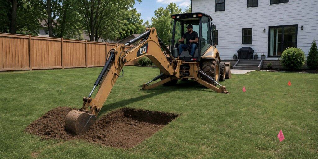 Digging to install a new septic system